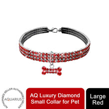 Load image into Gallery viewer, AQ Luxury Diamond Collar For Pets, Size Medium or Large, Blue, Red or White