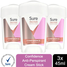 Load image into Gallery viewer, 3x 45ml Sure Women 96 H Anti-Perspirant Deodrant Cream For Maximum Protection