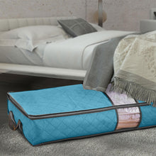 Load image into Gallery viewer, Large Zipped Handles Non-Woven Space Saving Storage Bag Blue