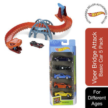 Load image into Gallery viewer, Hot Wheels PK5 Diecast and Mini Toy Cars (Assorted) And Viper Bridge Attack