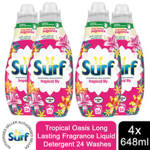 Load image into Gallery viewer, 4x or 8x (96W or 192W) Surf Long Lasting Fragrance Liquid Detergent 24W, 648ml