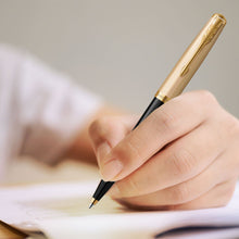 Load image into Gallery viewer, Parker 51 Ballpoint Pen Delux Black Medium 18k Gold Nib Black Ink Gift Box