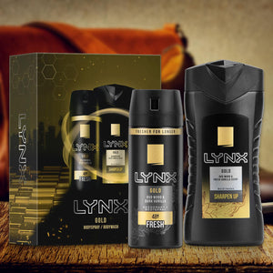 Lynx Gold Gift Set, Present For Brothers, Boys & Teens, Shower Gel & Deodorant
