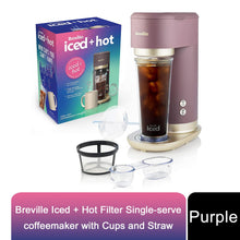 Load image into Gallery viewer, Breville Iced + Hot Filter Single-serve coffeemaker with Cups and Straw