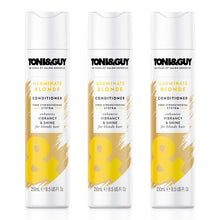 Load image into Gallery viewer, 3x 250ml Toni &amp; Guy IlluminateBlonde Conditioner for Natural or Highlighted hair