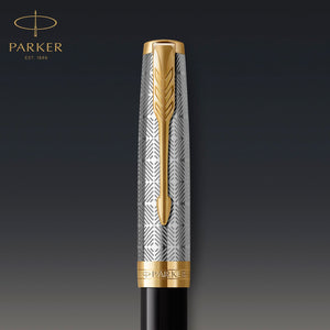 Parker Sonnet BallPoint Pen Premium Metal 18K Gold Nib Black Ink Gift Box