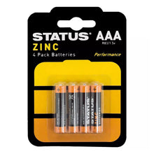 Load image into Gallery viewer, Status Zinc AAA Performance Batteries - Pack 4