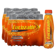 Load image into Gallery viewer, Lucozade Orange Glucose Sparkling Energy Fizzy Drink 380ml, 24 Pack