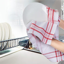 Load image into Gallery viewer, Polder Grip-Dry Dish Towel with Rubber Dots for Secure Drying &amp; Hand Pockets Red