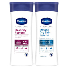 Load image into Gallery viewer, 6x400ml Vaseline ExpertCare Instant DrySkin Rescue or Elasticity Restore Lotion