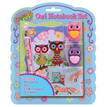 Load image into Gallery viewer, Kreative Kids Owl Notebook Set With Pen And Erasers Classroom School Stationery