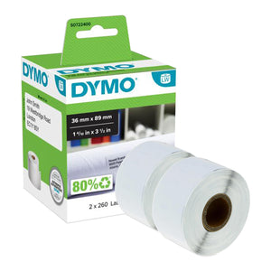 DYMO Address Labels Large Self Adhesive LW 36 x 89mm 2Pk 260 Labels Authentic