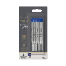 Load image into Gallery viewer, Parker QUINKflow Ballpoint Pen Ink Refills with Medium Tip Blue 10 Refills