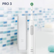 Load image into Gallery viewer, Oral-B Pro 3 3000 Cross Action White Rotating Motion Electric Toothbrush