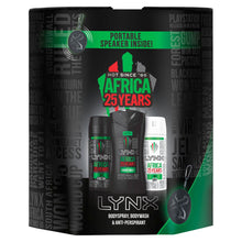 Load image into Gallery viewer, Lynx Africa Gift Set, Present For Brother, Boys And Teens With Bluetooth Speaker