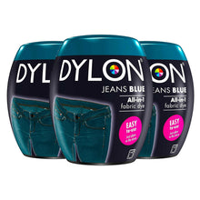Load image into Gallery viewer, DYLON Washing Machine Fabric Dye Pod, Jeans Blue, 3 Packs of 350g