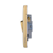 Load image into Gallery viewer, Schneider Electric Lisse Screwless Fan Isolator Switch 3 Pole 10AX Satin Brass
