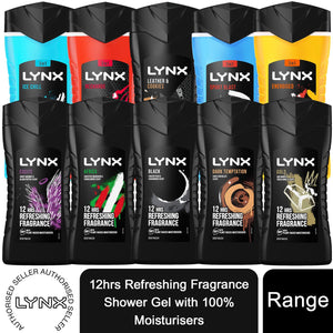 3pk of 250ml Lynx 12hrs Refreshing Fragrance Shower Gel with 100% Moisturisers