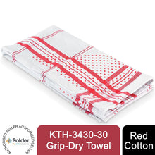 Load image into Gallery viewer, Polder Grip-Dry Dish Towel with Rubber Dots for Secure Drying &amp; Hand Pockets Red
