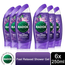 Load image into Gallery viewer, Radox 100% Nature Inspired Fragrance Shower Gel, Feel Relaxed, 6 Pack, 250ml