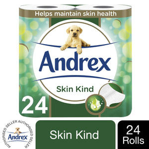 Andrex Toilet Roll Skin Kind, Gentle Clean, Classic or Supreme Quilts, 24 Rolls