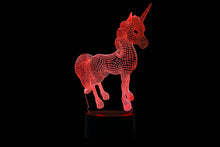 Load image into Gallery viewer, Colour Changing 3D Unicorn Night Light
