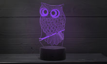 Load image into Gallery viewer, Colour Changing 3D Owl Night Light