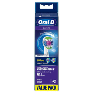 4xOral-B FlossAction, CrossAction, 3D White or Sensi Clean Toothbrush RefillHead