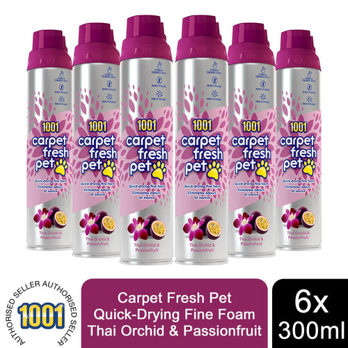1001 Carpet Fresh 300ml Cans x6, Thai Orchid For Carpets, Rugs & Upholstery