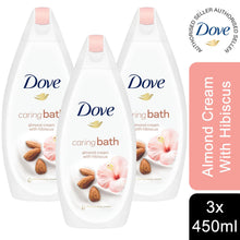 Load image into Gallery viewer, 3 Pack Dove Caring Almond Cream with Hibiscus Bath Soak, 450ml