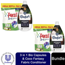 Load image into Gallery viewer, Laundry Bundle 2x50W Persil Bio Capsules &amp; 2x58W Comfort Fabric Conditioner