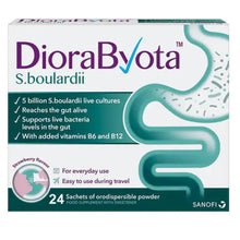 Load image into Gallery viewer, Diorabyota Saccharomyce Boulardii Food Supplement Strawberry Flavour 24 Sachets