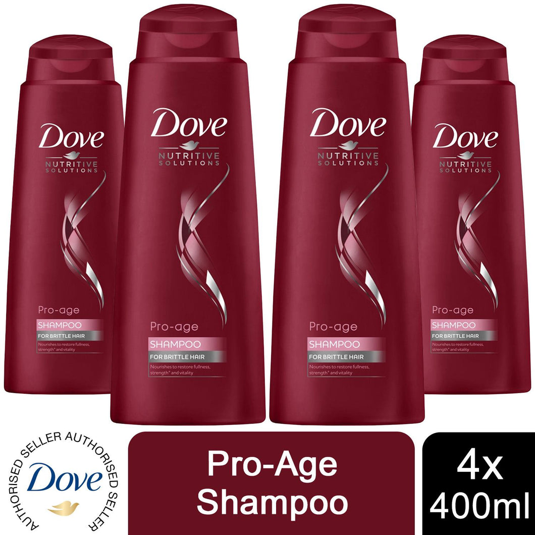 4pk of 400ml Dove Nutritive Solutions Pro-Age Shampoo For Brittle Hair