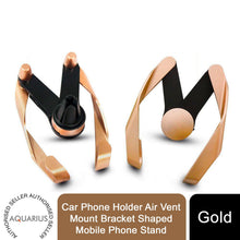 Load image into Gallery viewer, Bracket Shaped Magnetic Adjustable Car Air Vent Mounts Phone Holder, Gold