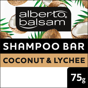 6pk 75g Alberto Balsam Coconut & Lychee Shampoo Bar with Argan oil Plastic Free