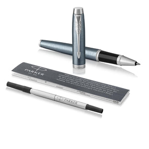 Parker IM BallPoint Pen Light Blue Grey Fine Point Black Ink Gift Box
