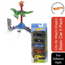 Load image into Gallery viewer, Hot Wheels PK5 Diecast and Mini Toy Cars (Assorted) And City Air Attack Dragon