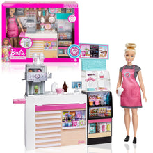 Load image into Gallery viewer, Barbie® Coffee Shop Playset with Doll and Play Pieces