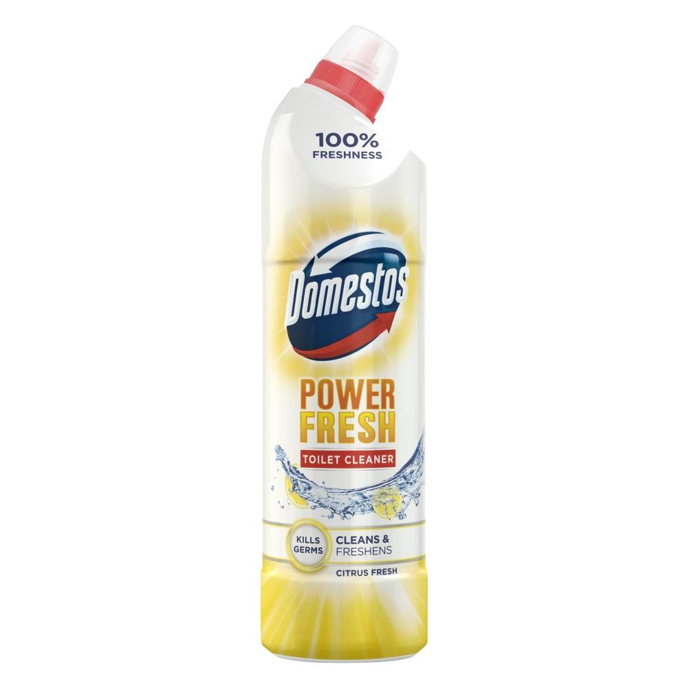 6x Domestos Power Fresh Antibacterial Toilet Cleaner Citrus Fresh, 700 ml