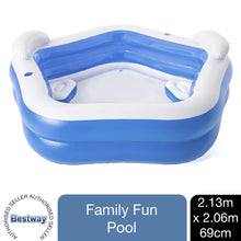 Load image into Gallery viewer, Bestway 7&#39; x 6&#39;9&quot; x 27&quot;/2.13m x 2.06m x 69cm Family Fun Lounge Pool