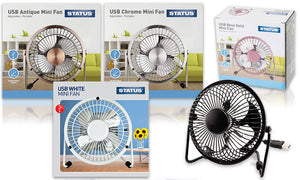 Status Portable Metal USB Mini Fan, 4 Inch: