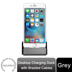 Aquarius Desktop Charging Dock with Braided Cables, Space Grey