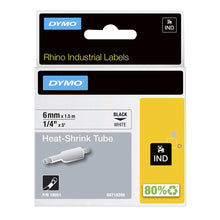 Load image into Gallery viewer, DYMO RhinoPRO Heat Shrink Label Cable Tube Industrial 6mm x 1.5m Black on White