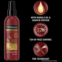 Load image into Gallery viewer, 2 of Each 200ml Tresemme Keratin Smooth 5 in 1 Heat Protect Spray With MarulaOil