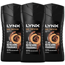 Load image into Gallery viewer, 3pk of 250ml Lynx 12hrs Refreshing Fragrance Shower Gel with 100% Moisturisers