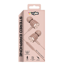 Load image into Gallery viewer, Vybe Bass Enhancement One-Touch Remote AUX-in Support Stereo Earphones - Pink