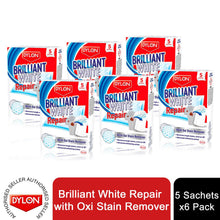 Load image into Gallery viewer, Dylon Brilliant White Repair with Oxi Stain Remover, 5 Sachets, 1pk or 6 pk