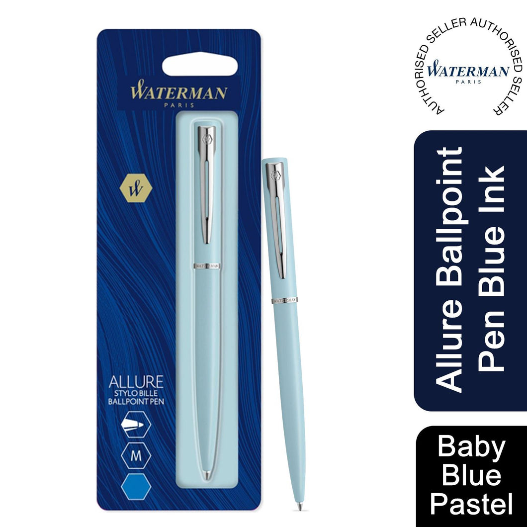 Waterman Allure Ballpoint Pen Baby Blue Pastel Lacquer Medium Point Blue Ink