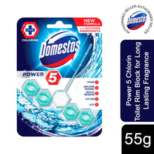 Load image into Gallery viewer, Domestos Power 5 Chlorine Toilet Rim Block With Long Lasting Fragrance, 55 g