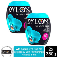 Load image into Gallery viewer, DYLON Washing Machine Fabric Dye Pod, Paradise Blue, 2 Packs of 350g